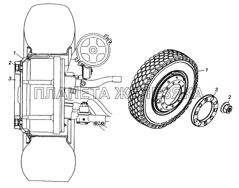 Установка передних алюминиевых колес КамАЗ-5460 (каталог 2005 г.)