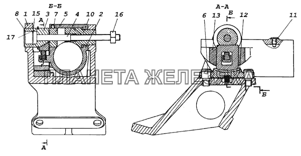 Корпус колонки с кронштейном рулевого управления КамАЗ-5460 (каталог 2005 г.)