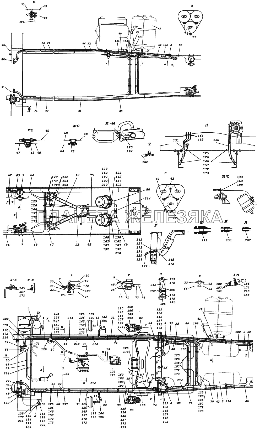 Установка пневмотормозов КамАЗ-5460 (каталог 2005 г.)