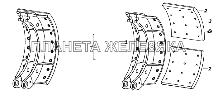 Колодка тормоза с накладками КамАЗ-5460 (каталог 2005 г.)