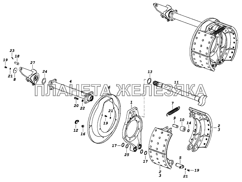 Тормоз задний КамАЗ-5460 (каталог 2005 г.)