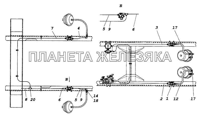 Установка пневмоуправления системой АБС КамАЗ-5460 (каталог 2005 г.)