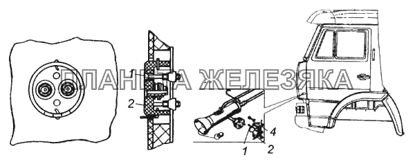 Установка розетки переносной лампы КамАЗ-5460 (каталог 2005 г.)