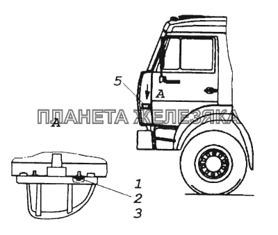 Установка бокового повторителя указателей поворота КамАЗ-5460 (каталог 2005 г.)