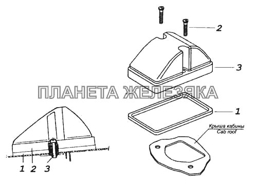 Установка габаритных фонарей КамАЗ-5460 (каталог 2005 г.)