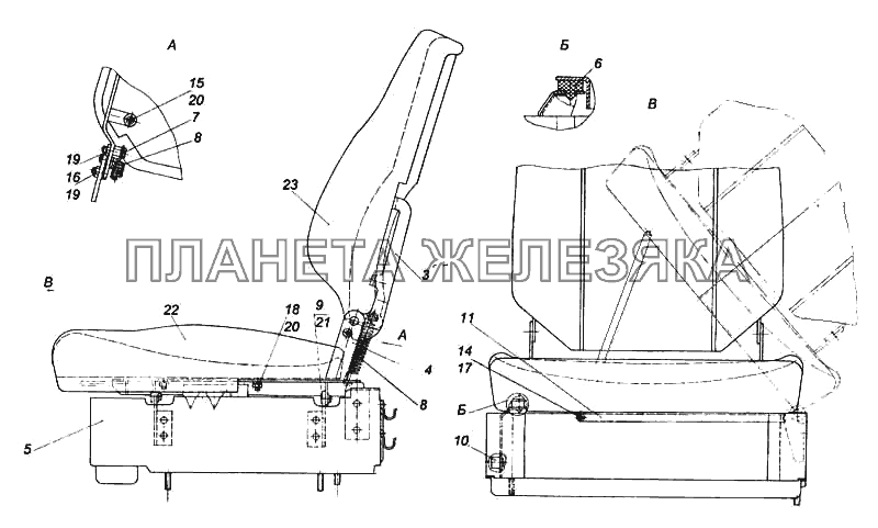 Сиденье пассажирское с ящиком КамАЗ-5460 (каталог 2005 г.) Сиденье пассажирское с ящиком КамАЗ-5460 (каталог 2005 г.)