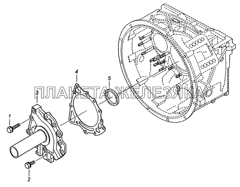 Установка крышки первичного вала КамАЗ-5460 (каталог 2005 г.)