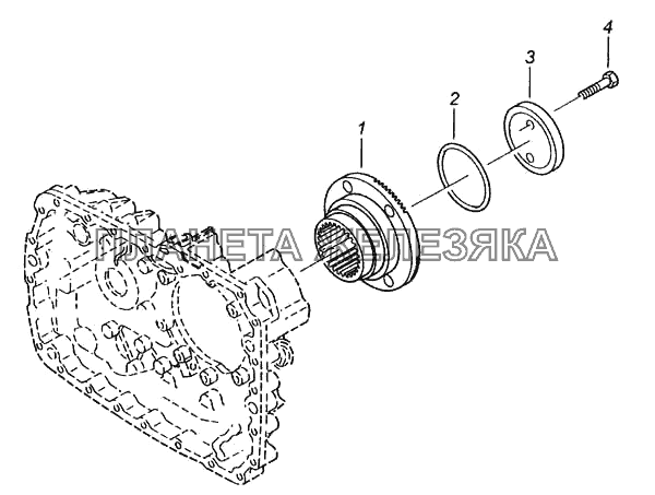 Установка заднего фланца КамАЗ-5460 (каталог 2005 г.)