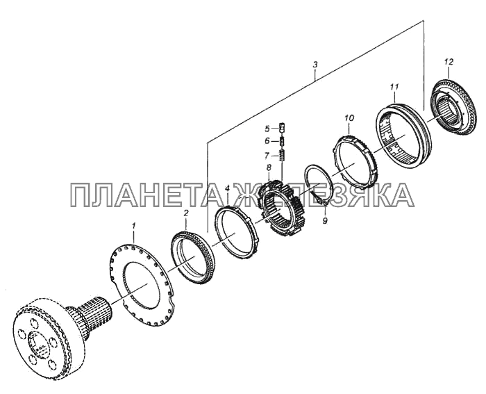 Синхронизатор планетарной передачи КамАЗ-5460 (каталог 2005 г.)