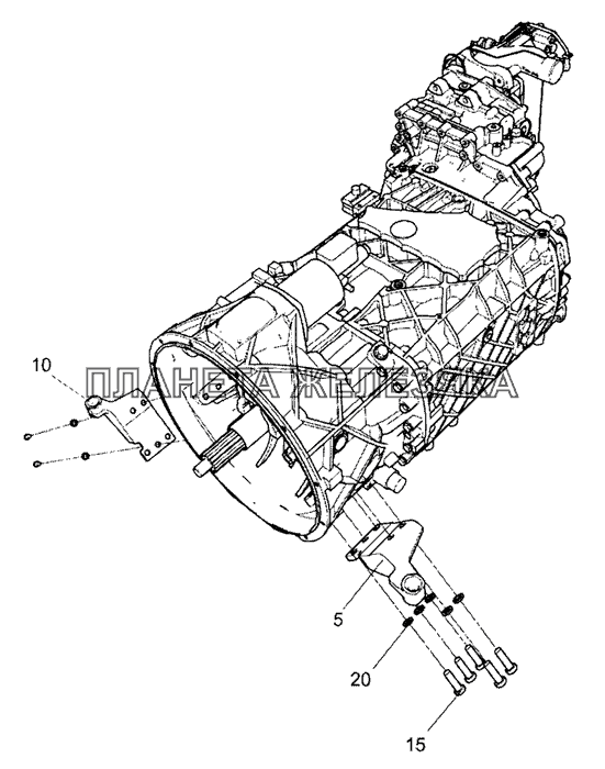 5490-1001000-07 Установка кронштейнов силового агрегата КамАЗ-5490