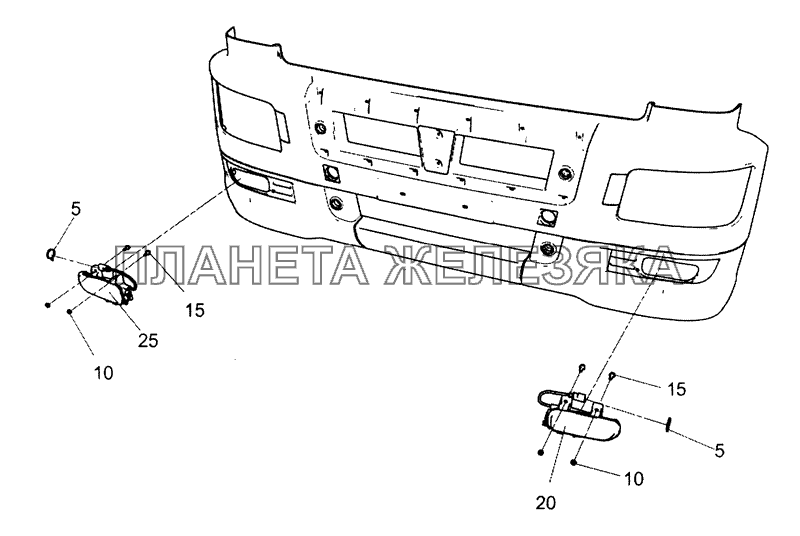 5490-3743001 Установка противотуманных фар КамАЗ-5490 5490-3743001 Установка противотуманных фар КамАЗ-5490