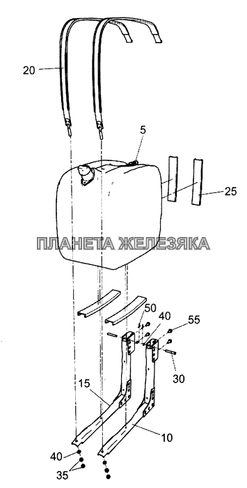 5490-1208001-10 Установка бака нейтрализующей жидкости КамАЗ-5490