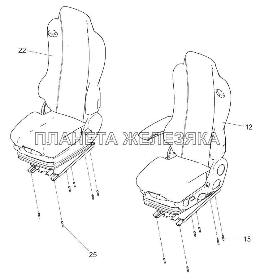 0000-5000120 Установка сидений КамАЗ-5490