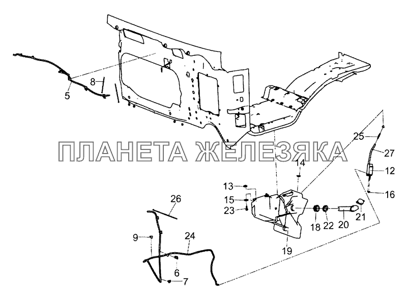 0000-5208004 Установка бачка омывателя КамАЗ-5490