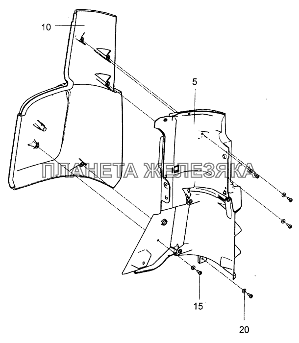 5490-8401214 Обтекатель правый КамАЗ-5490