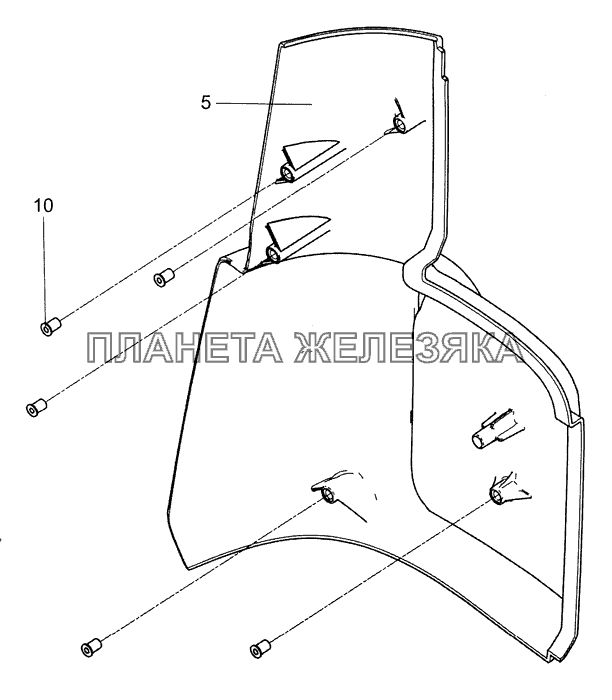 5490-8401219 Панель обтекателя внешняя левая КамАЗ-5490