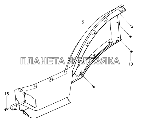 5490-8403014-10 Панель передней части переднего крыла КамАЗ-5490