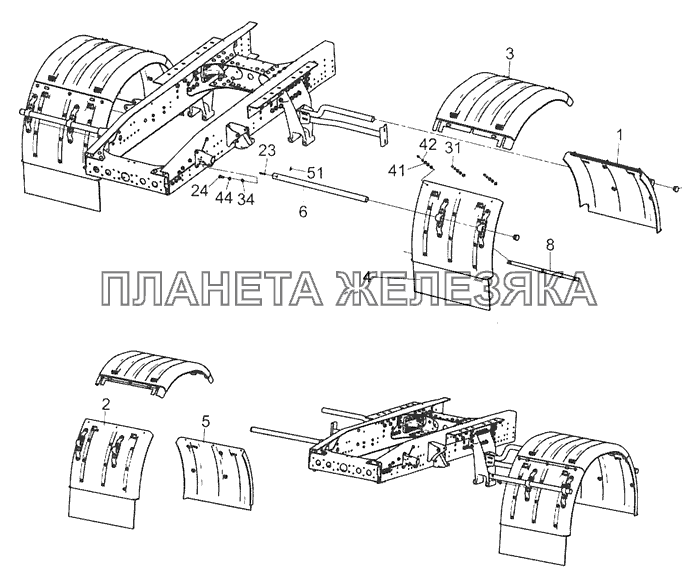 5490-8404003-20 Установка задних крыльев КамАЗ-5490