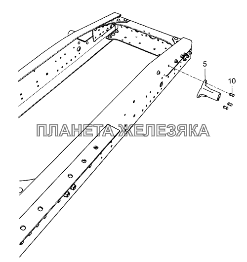 5490-8404055 Установка кронштейнов заднего крыла КамАЗ-5490