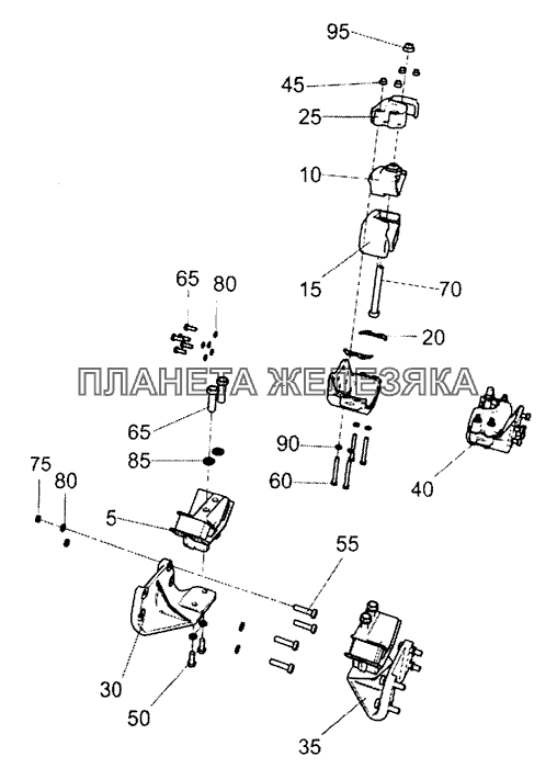 5490-1001005-05 Установка силового агрегата КамАЗ-5490