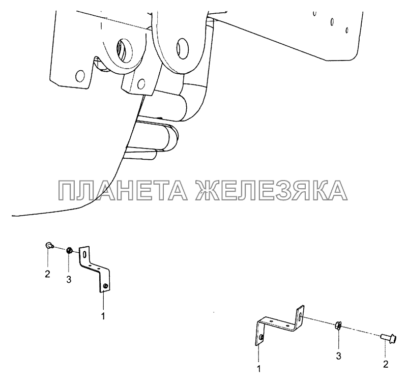 5490-1580090-10 Установка кронштейнов шумоизоляционного экрана под коробкой передач КамАЗ-5490