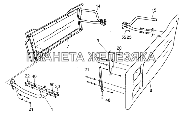 5490-8410003-10 Установка боковой защиты КамАЗ-5490