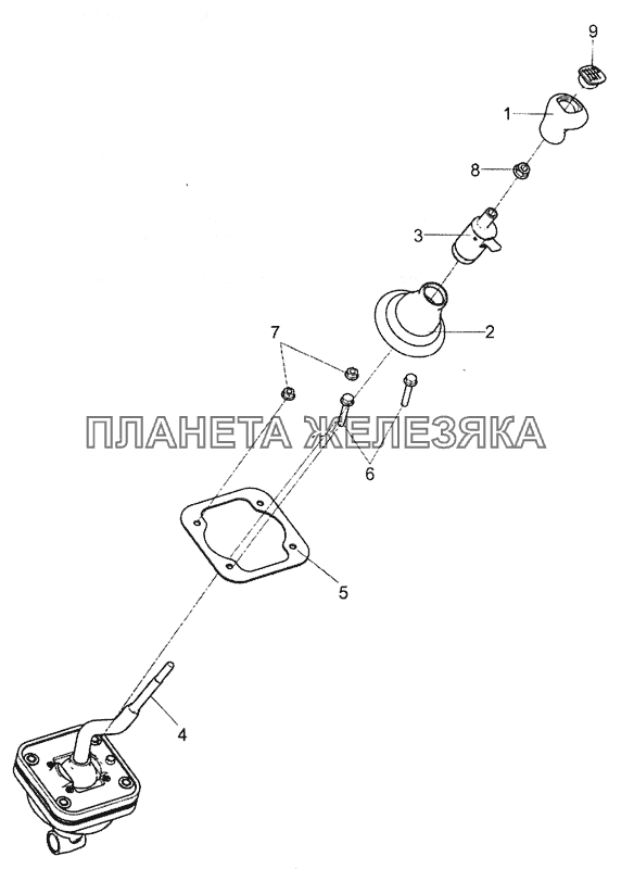 0000-1703200 Установка опоры рычага переключения передач с крышкой КамАЗ-5490