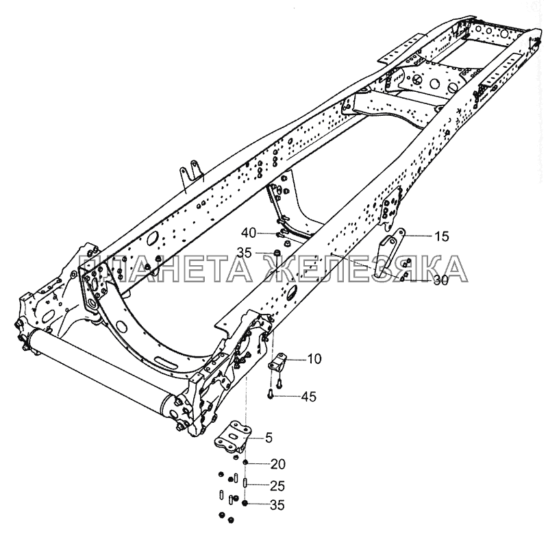 65205-2900006 Установка кронштейнов передней подвески КамАЗ-5490