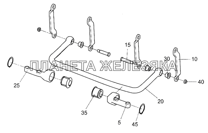 5490-2906001 Штанга стабилизатора с кронштейнами и стойками КамАЗ-5490