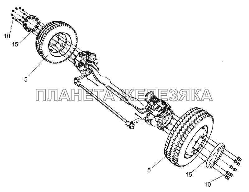 5460-3101702-60 Установка передних стальных колес КамАЗ-5490