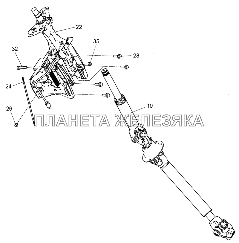 5490-3444006 Колонка с карданным валом КамАЗ-5490