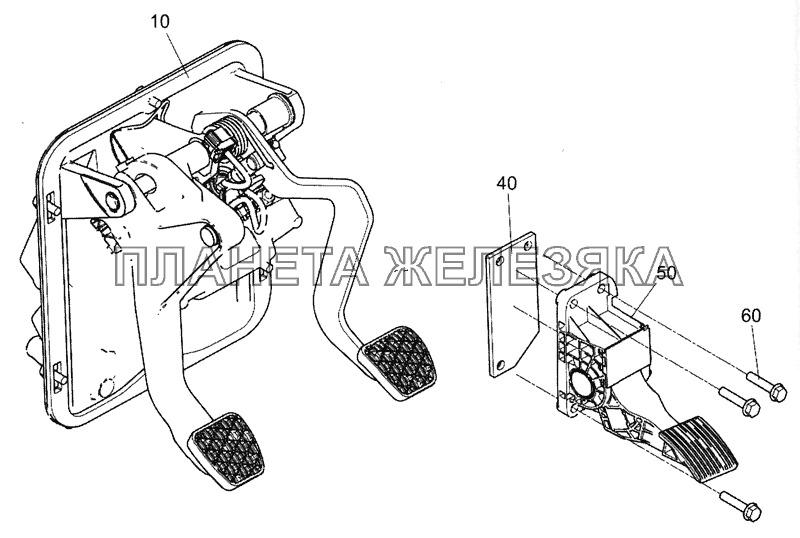 0000-3500014 Установка педального блока КамАЗ-5490
