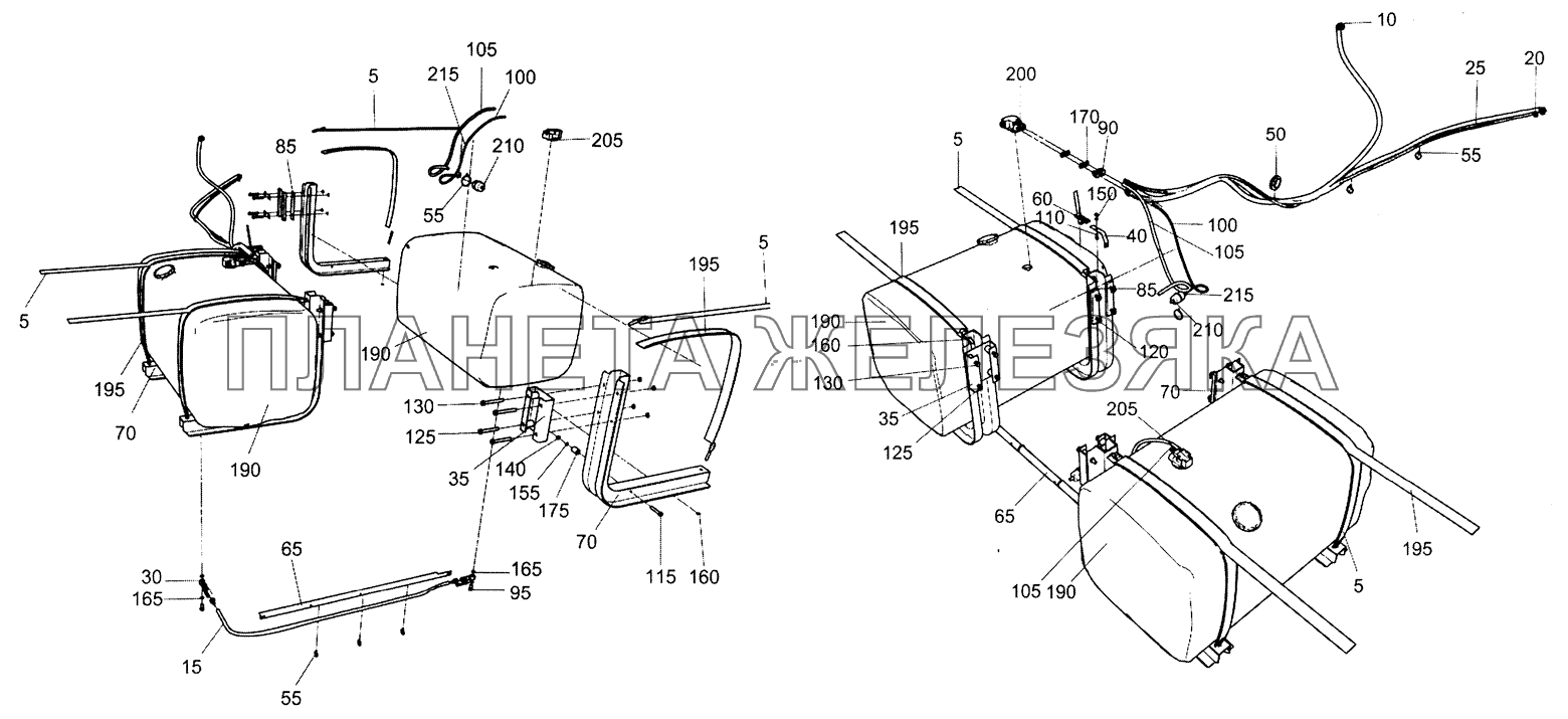5490-1100070 Установка топливных баков и топливопроводов КамАЗ-5490