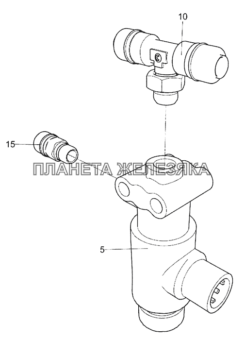 5490-3506050-30 Клапан электромагнитный с фитингами КамАЗ-5490