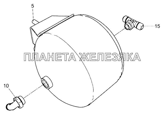 5490-3513002-31 Ресивер малый с фитингами КамАЗ-5490