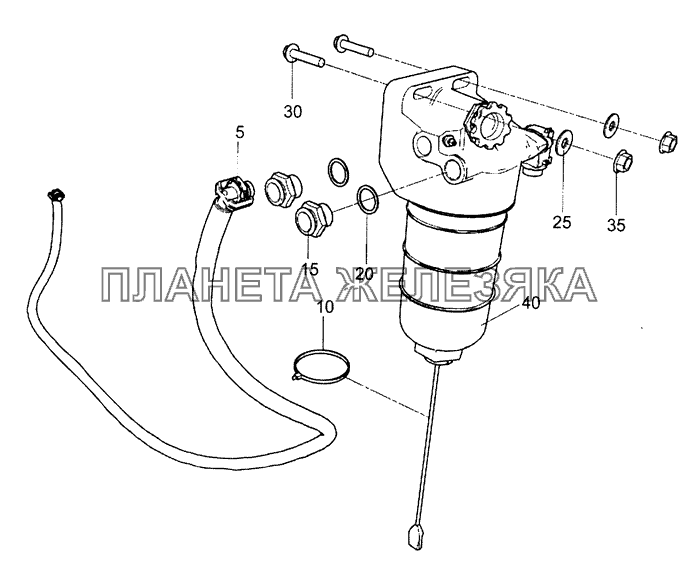 65206-1105005-20 Установка фильтра грубой очистки топлива КамАЗ-5490