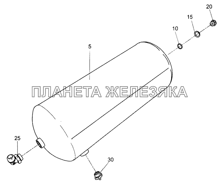 5490-3513006-30 Ресивер с фитингами КамАЗ-5490