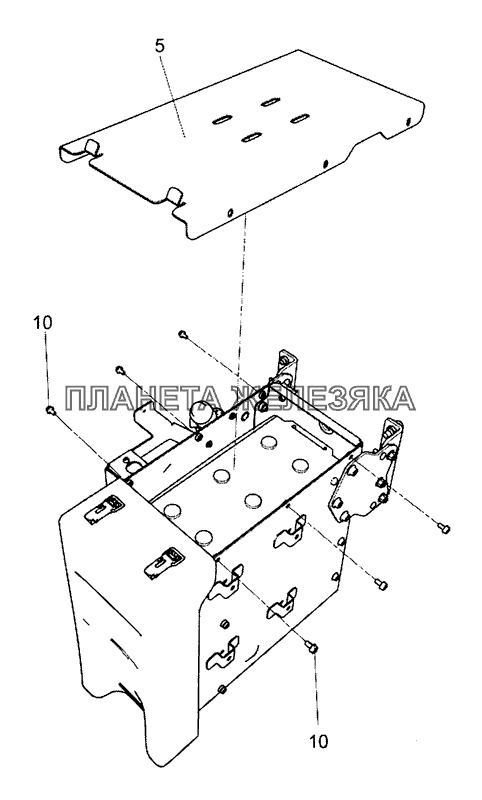 6580-3703173 Установка крышки верхней ящика аккумуляторных батарей КамАЗ-5490
