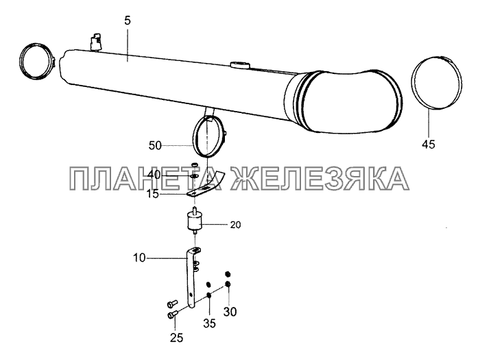 65207-1109004 Установка воздухопровода КамАЗ-5490