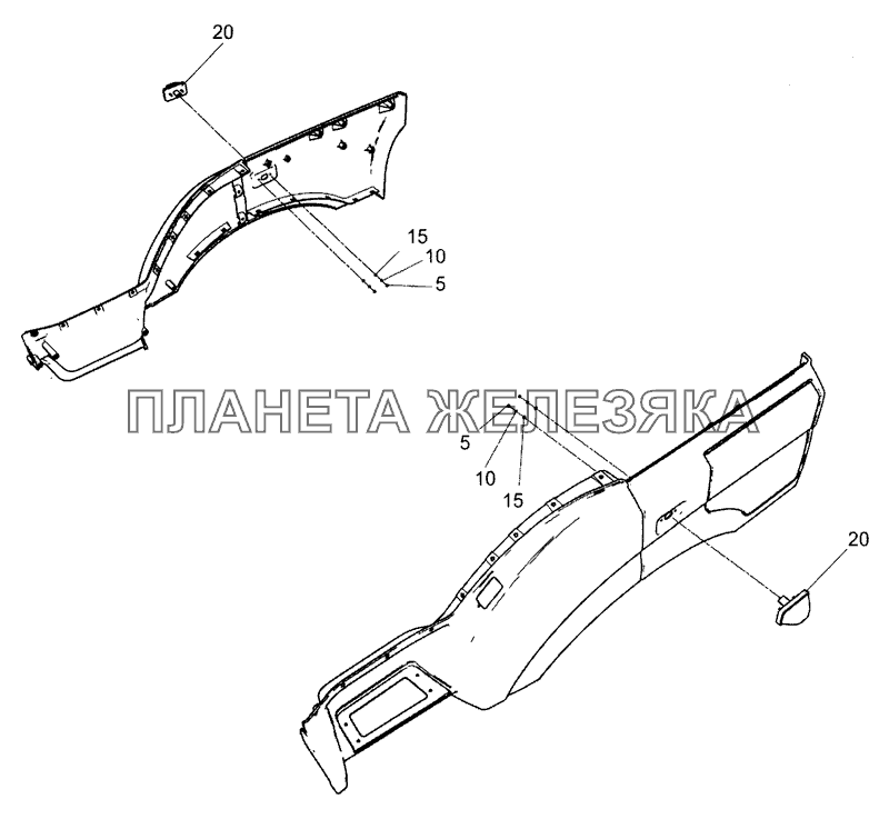 5490-3726001-10 Установка бокового повторителя указателя поворота КамАЗ-5490