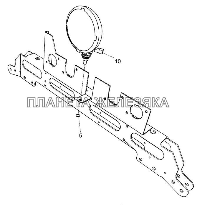 5490-3727001 Установка прожектора освещения сцепного устройства КамАЗ-5490