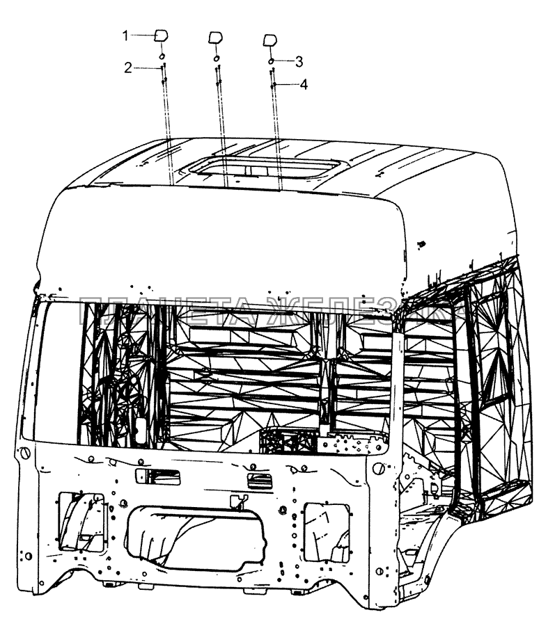 0000-3738001 Установка фонарей автопоезда КамАЗ-5490