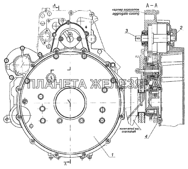 Установка картера маховика КамАЗ-6460