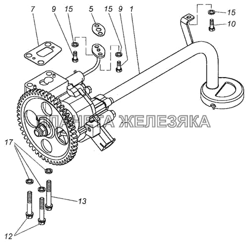 Установка масляного насоса КамАЗ-6460