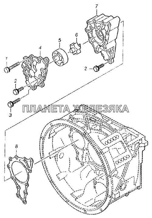 Установка насоса КамАЗ-6460