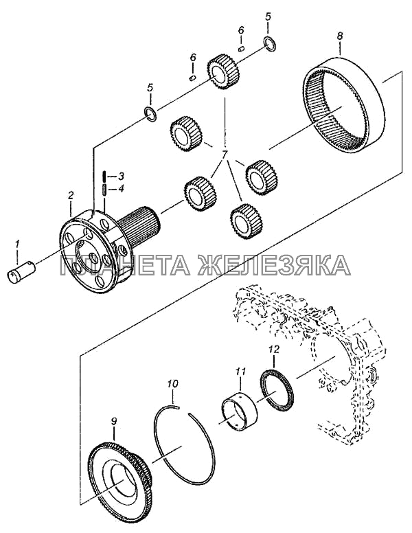 Привод планетарной передачи КамАЗ-6460
