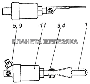 Цилиндр пневматический с тягой КамАЗ-6460