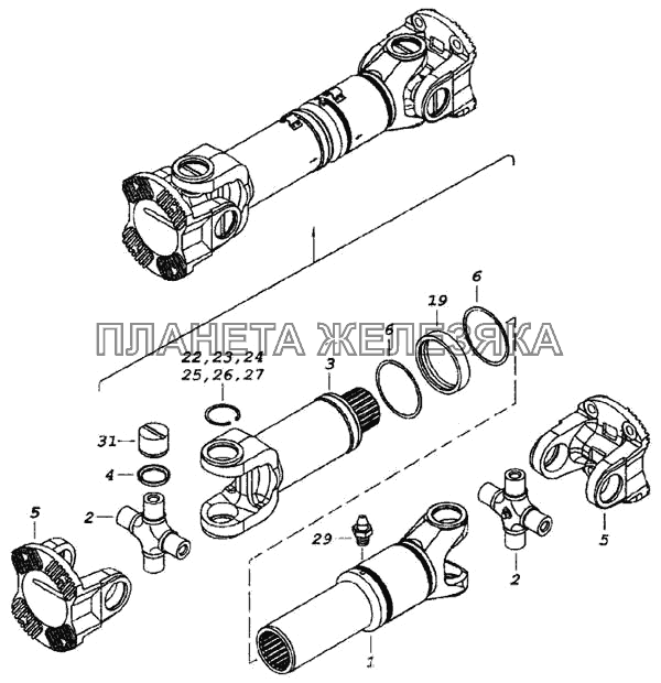 Вал карданный заднего моста КамАЗ-6460