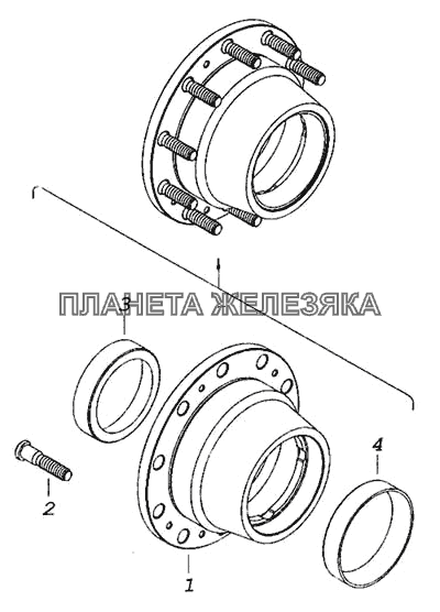 Ступица заднего колеса с болтами КамАЗ-6460
