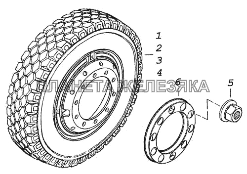Установка передних колес КамАЗ-6460